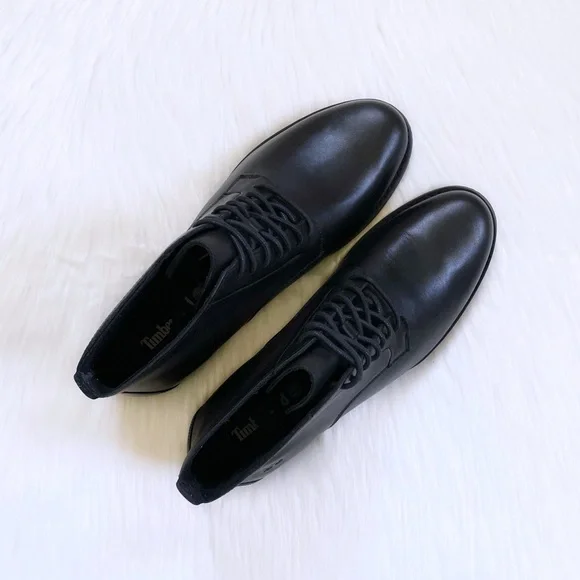 Timberland Women’s Mont Chevalier Mid Lace Up Black Leather Boots - Picture 2 of 7